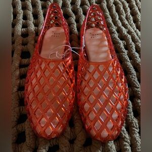 A New Day Vibrant Red jellies Slip-Ons
